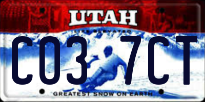 UT license plate C037CT