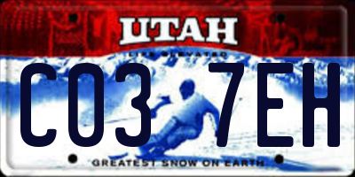 UT license plate C037EH