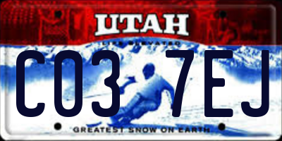UT license plate C037EJ