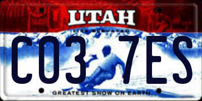 UT license plate C037ES
