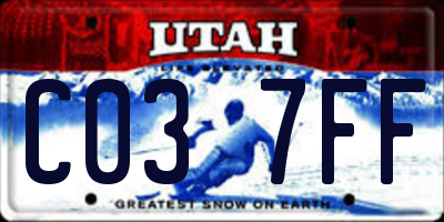 UT license plate C037FF