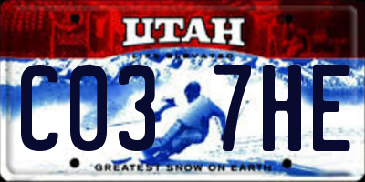 UT license plate C037HE