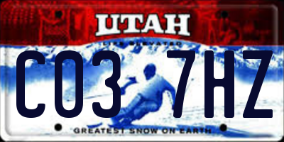 UT license plate C037HZ
