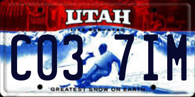 UT license plate C037IM