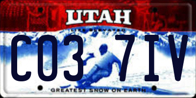 UT license plate C037IV