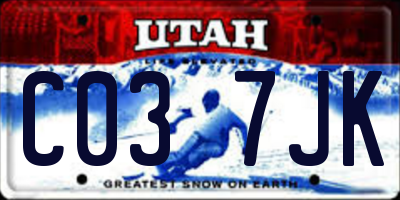 UT license plate C037JK