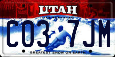 UT license plate C037JM