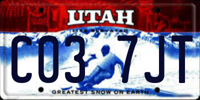 UT license plate C037JT