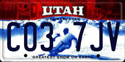 UT license plate C037JV
