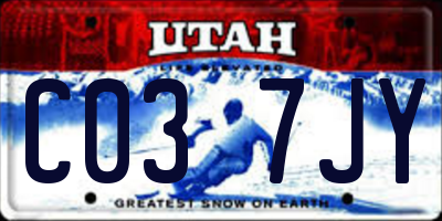 UT license plate C037JY