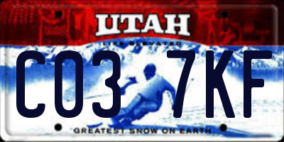 UT license plate C037KF