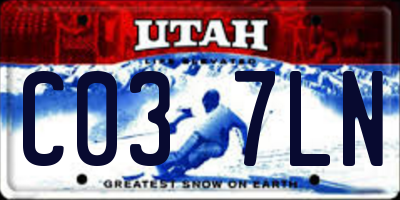 UT license plate C037LN