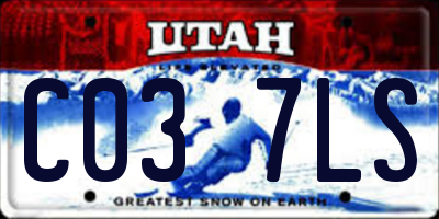 UT license plate C037LS