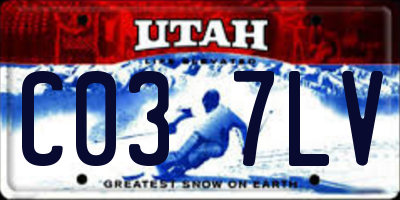 UT license plate C037LV