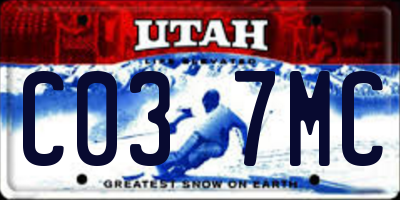 UT license plate C037MC