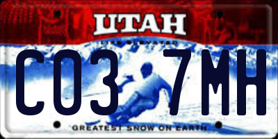 UT license plate C037MH