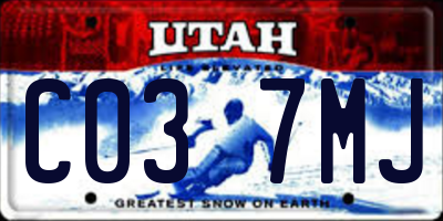 UT license plate C037MJ