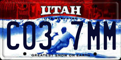UT license plate C037MM