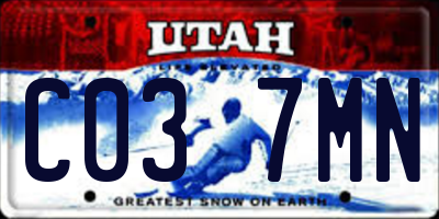 UT license plate C037MN