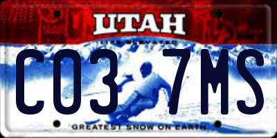 UT license plate C037MS