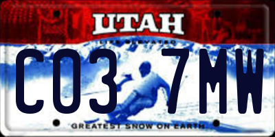 UT license plate C037MW