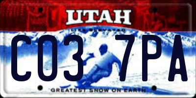 UT license plate C037PA