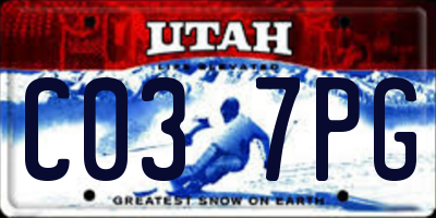 UT license plate C037PG