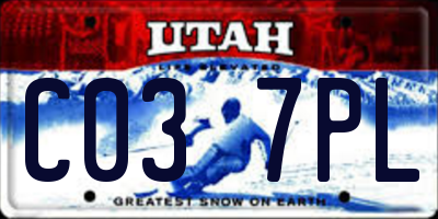 UT license plate C037PL