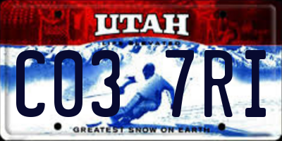 UT license plate C037RI