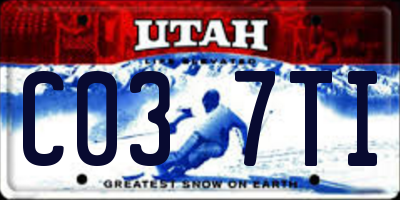 UT license plate C037TI