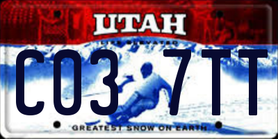 UT license plate C037TT