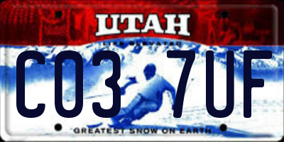 UT license plate C037UF