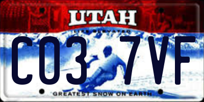 UT license plate C037VF