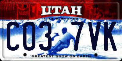 UT license plate C037VK