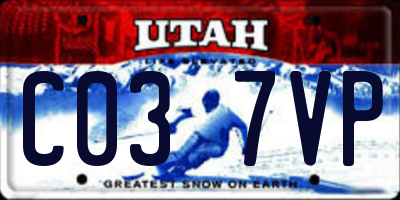 UT license plate C037VP