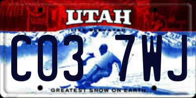 UT license plate C037WJ