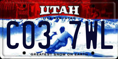UT license plate C037WL