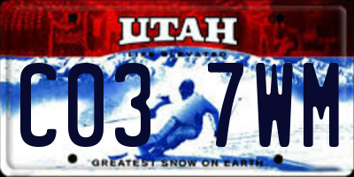 UT license plate C037WM