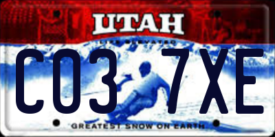 UT license plate C037XE