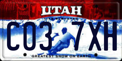 UT license plate C037XH