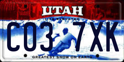 UT license plate C037XK