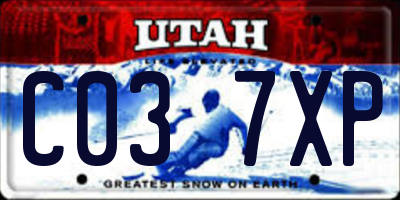 UT license plate C037XP