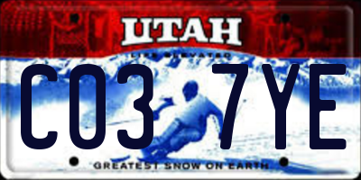 UT license plate C037YE
