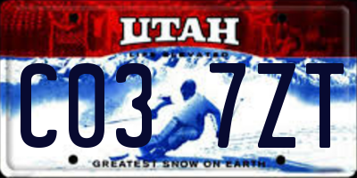UT license plate C037ZT