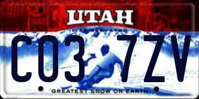 UT license plate C037ZV