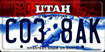 UT license plate C038AK