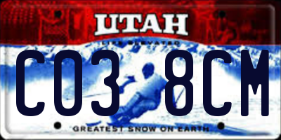 UT license plate C038CM