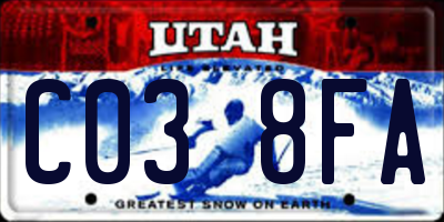 UT license plate C038FA
