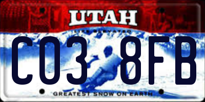 UT license plate C038FB