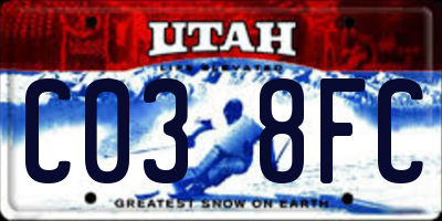 UT license plate C038FC